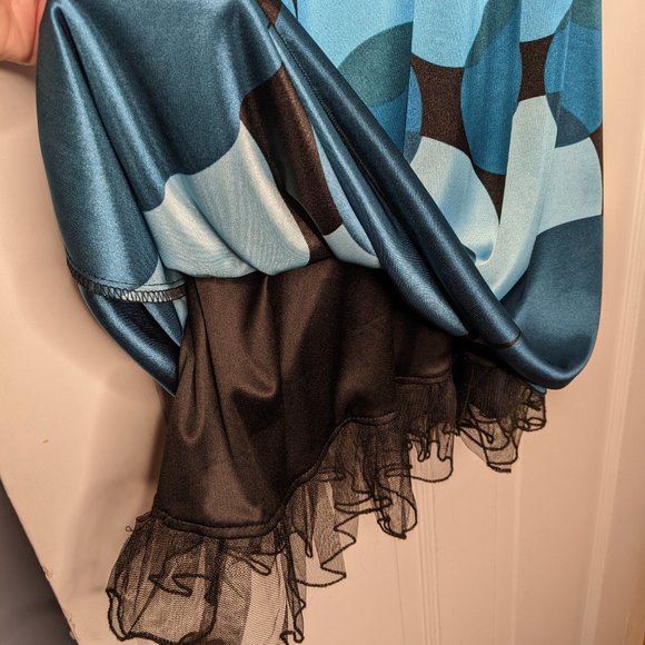 Dress Barn Black Dress with Blue Circles - Perfect for Summer Days and Nights - Picture 2 of 4